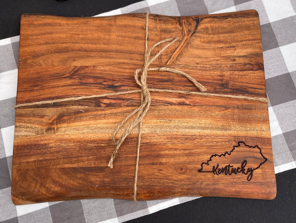 Live Edge Cutting Board with Kentucky Engraved